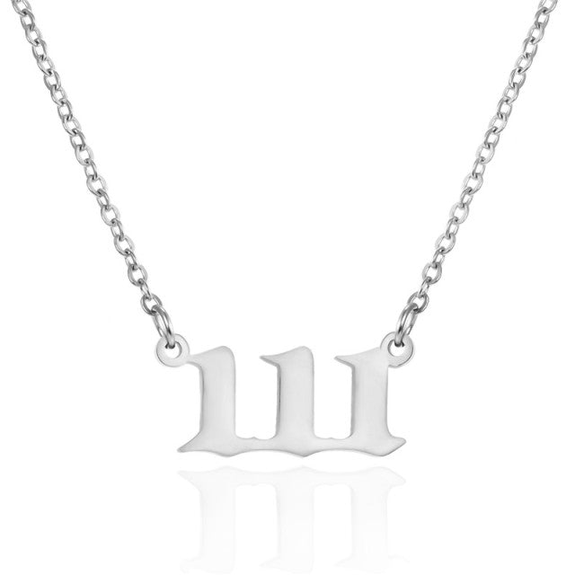 Stainless Steel Angel Number Necklace