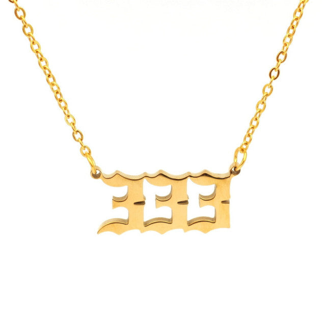Stainless Steel Angel Number Necklace