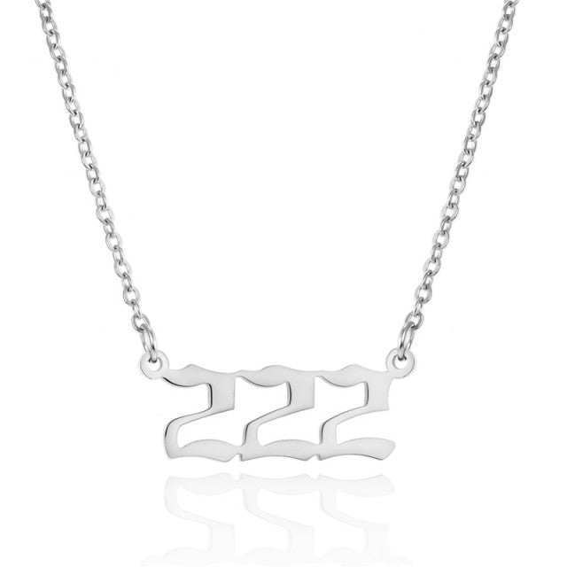 Stainless Steel Angel Number Necklace