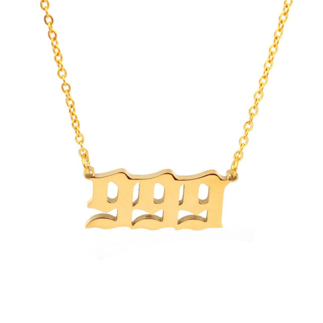 Stainless Steel Angel Number Necklace