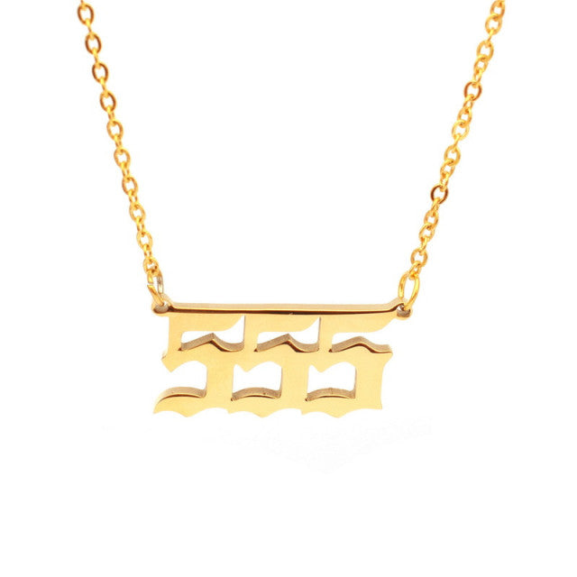 Stainless Steel Angel Number Necklace