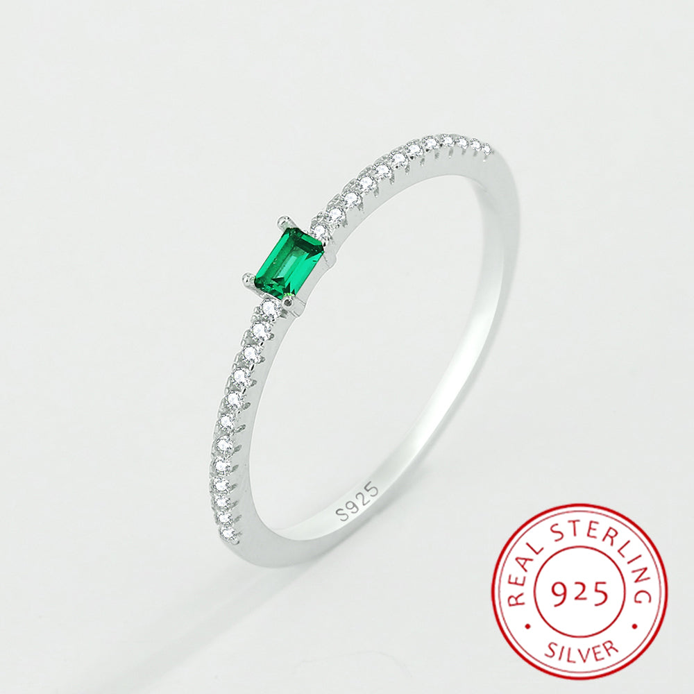 Sterling Silver Emerald Ring