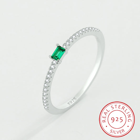 Sterling Silver Emerald Ring