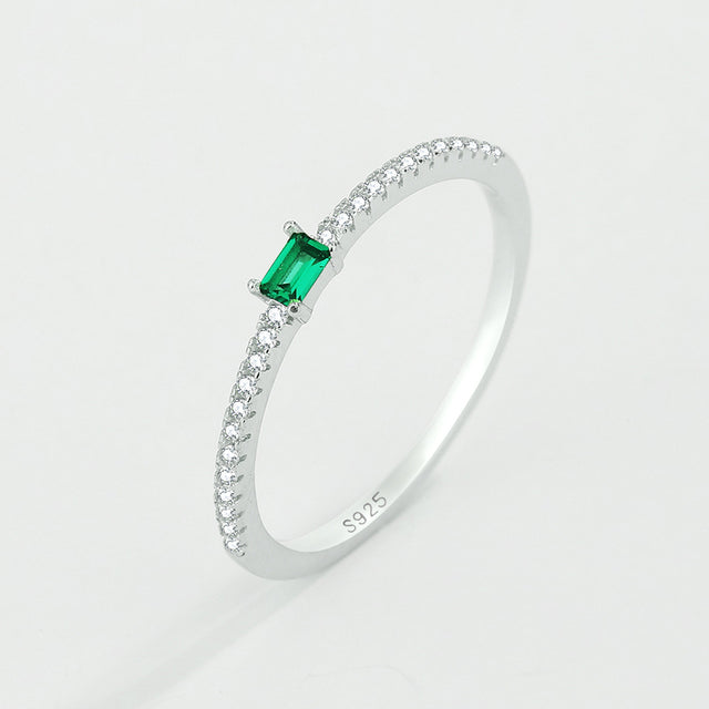 Sterling Silver Emerald Ring