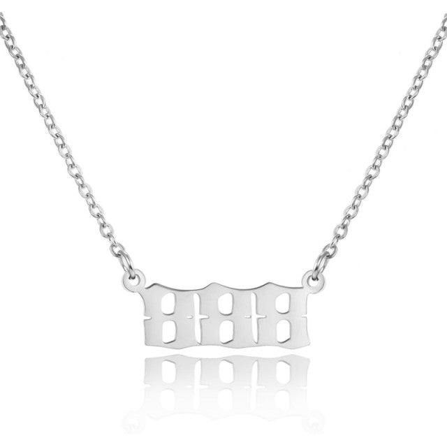 Stainless Steel Angel Number Necklace